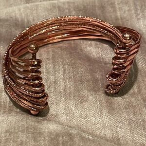 Copper Layered Cuff Bracelet Hammered 10 layers